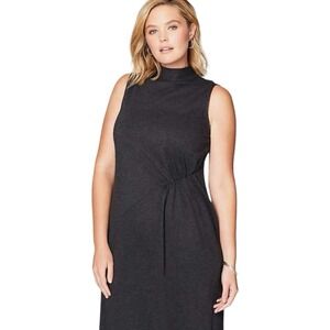 Christian Siriano for J.Jill Gray Mock Neck‎ Midi Dress XS Petite Minimalist